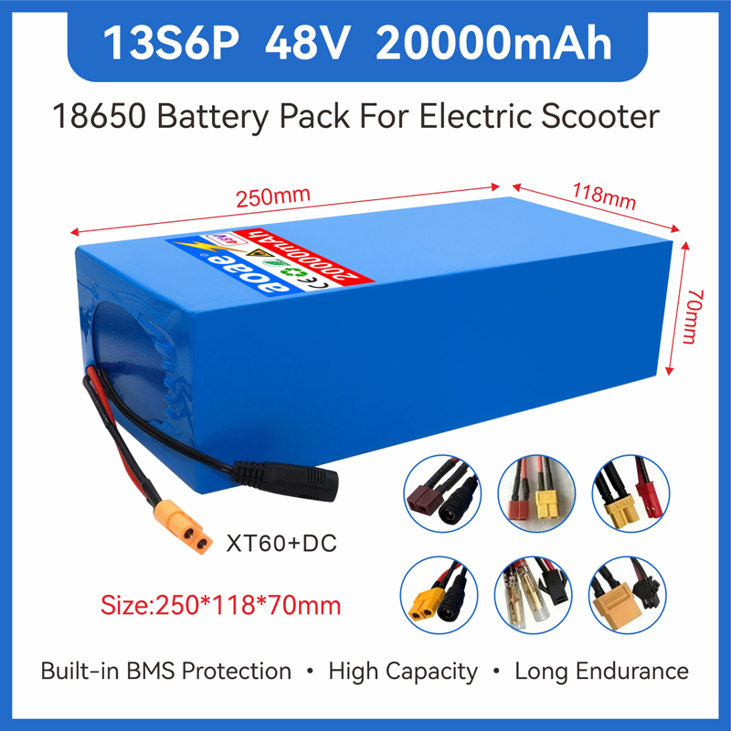 60V 30Ah Electric Scooter Battery - 48V Electric Scooter Battery 13S6P 20Ah