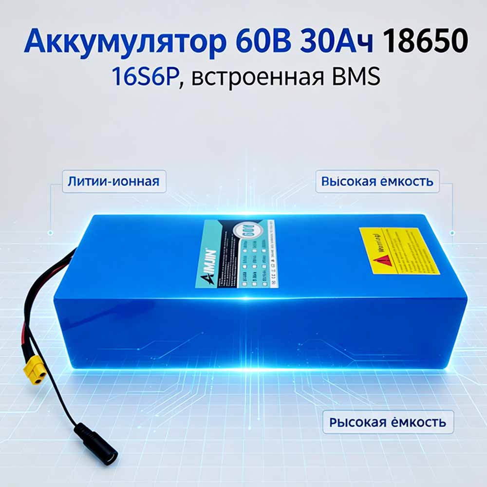 Built-in BMS 18650 16S6P 60V 3 - 60V 30Ah Electric Scooter Battery recension och pris