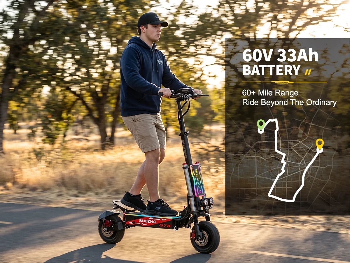 ONECNA NEW GT8PRO Adult Electr - 60V 5600W Dual Motor Electric Scooter recension och pris