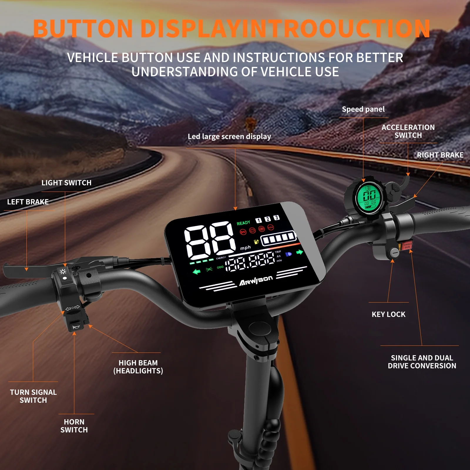 Arwibon 5600W Electric Scooter - 60V 5600W Dual Motor Electric Scooter recension och pris
