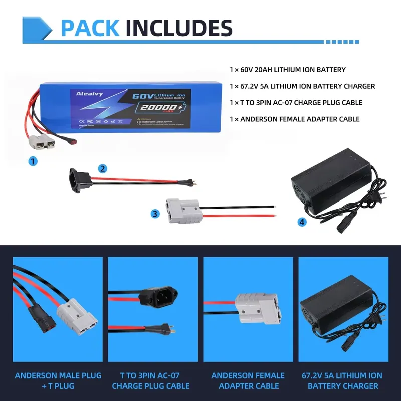 Aleaivy 60V 20AH 30AH 21700 Li - 60V 30Ah Electric Scooter Battery recension och pris