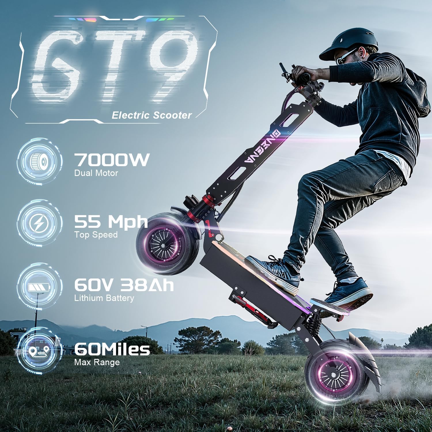 ONECNA NEW GT9 GT8 GT7 Adult E - 60V 5600W Dual Motor Electric Scooter recension och pris