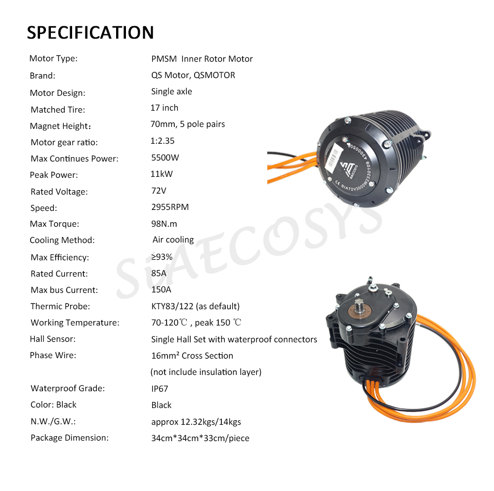 QS MOTOR 138 3000W V3 5500W Ma - Mid Drive Motor Kit 72V 3000W recension och pris