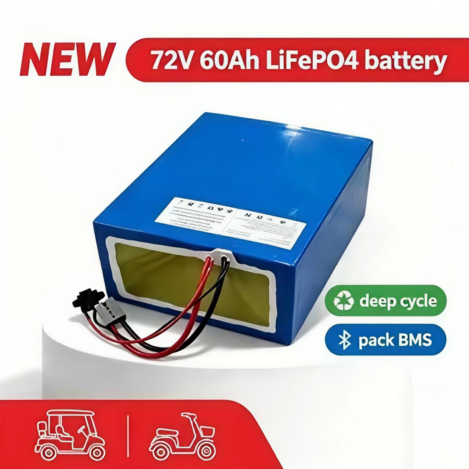 lithium 72V 60Ah lifepo4 batte - 72V 60Ah Lifepo4 Battery Pack recension och pris