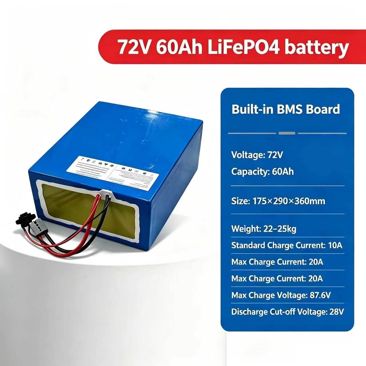 lithium 72V 60Ah lifepo4 batte - 72V 60Ah Lifepo4 Battery Pack recension och pris